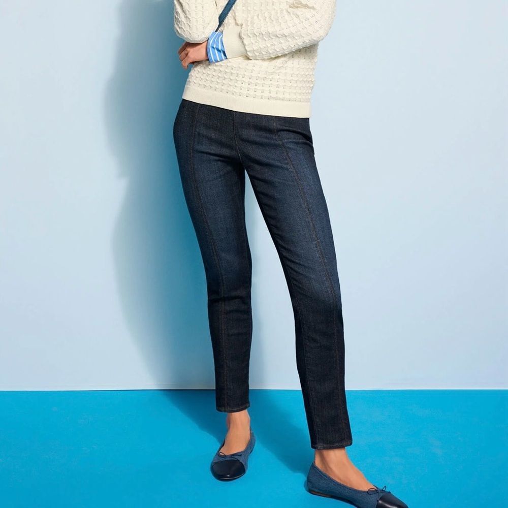 Talbots Pull On Sculpt Classic Denim Blue Jeans Simply Flattering Collection